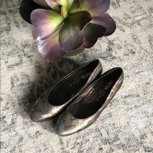 Ara Snake Print Closed Toed Heels
